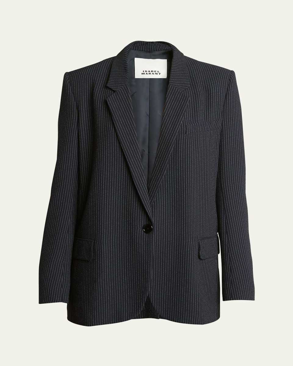 Omelia One-Button Pinstripe Blazer